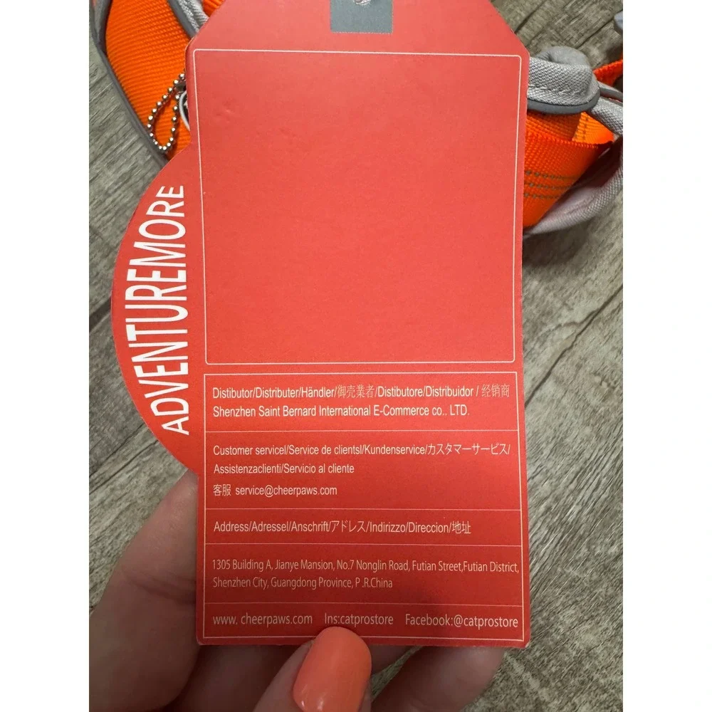 AdventureMore No Pull Dog Harness Orange Large Reflective Adjustable Handle L